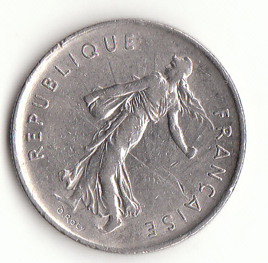  5 Franc Frankreich 1971  Riffelrand (F916)   