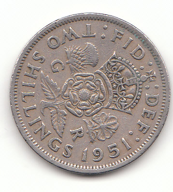  2 Shillings Großbritannien 1951( G042)   