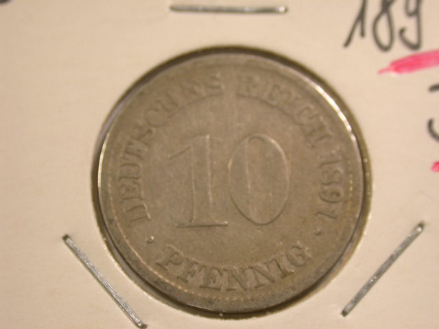 12048 KR 10 Pfennig 1891 D in ss