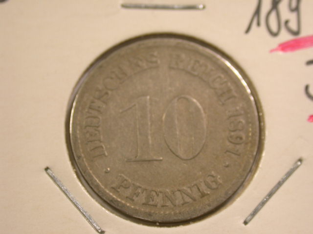  12048  KR   10 Pfennig  1891 D  in ss   