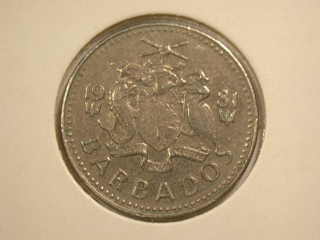  12048  Barbados  25 Cents  1981   