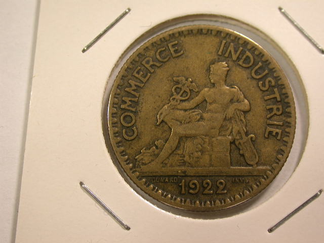 12048 Frankreich 2 Francs Industrie 1922 in vz/vz+