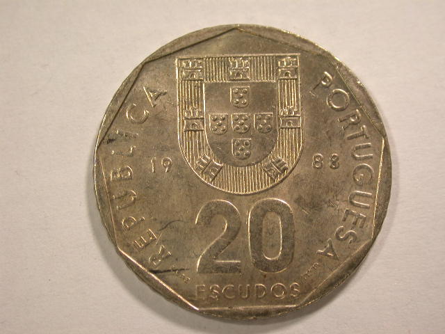 12048 Portugal 20 Escudos 1988 in vz-st