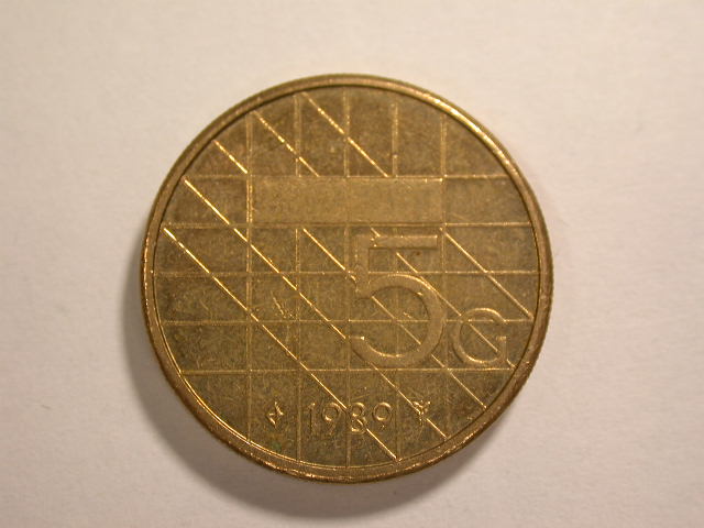  12048  Niederlande  5 Gulden 1989 in vz-st   