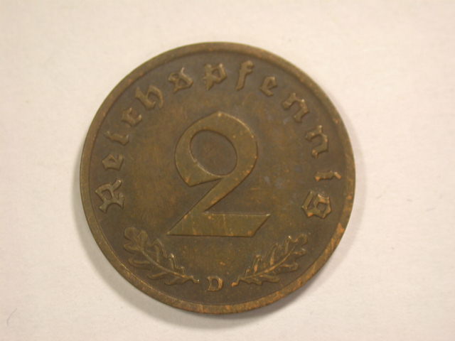  12049  III Reich   2 Pfennig  1937 D  in vz-st   