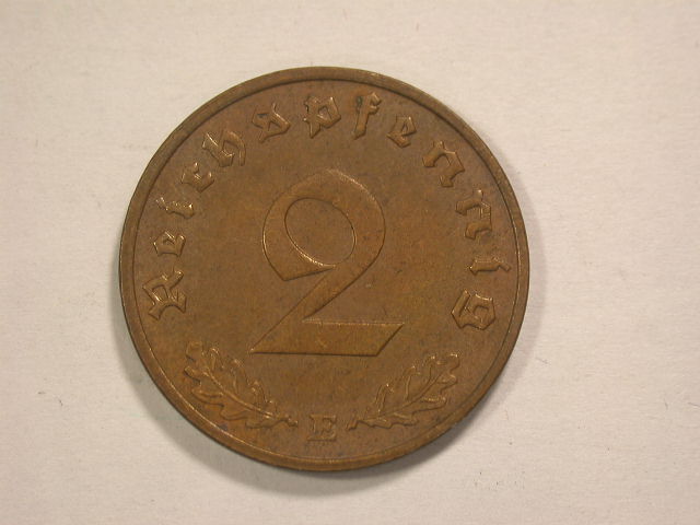  12049  III Reich   2 Pfennig  1938 E  in vz-st/f.st   