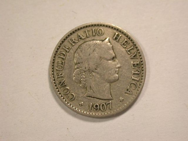 12051 Schweiz 5 Rappen 1907 in sehr schön