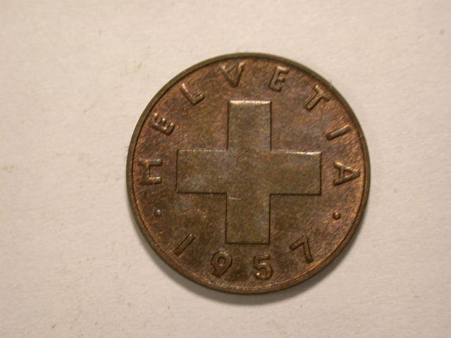 12051  Schweiz  1 Rappen  1957 in f.st/st   