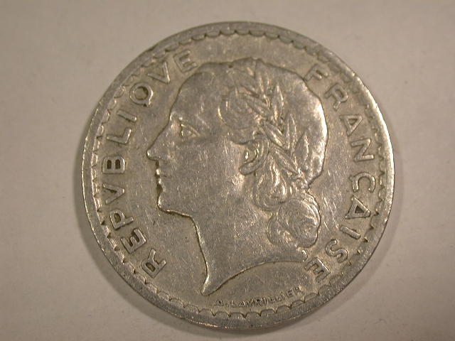12054 Frankreich 5 Franc 1947 in ss-vz