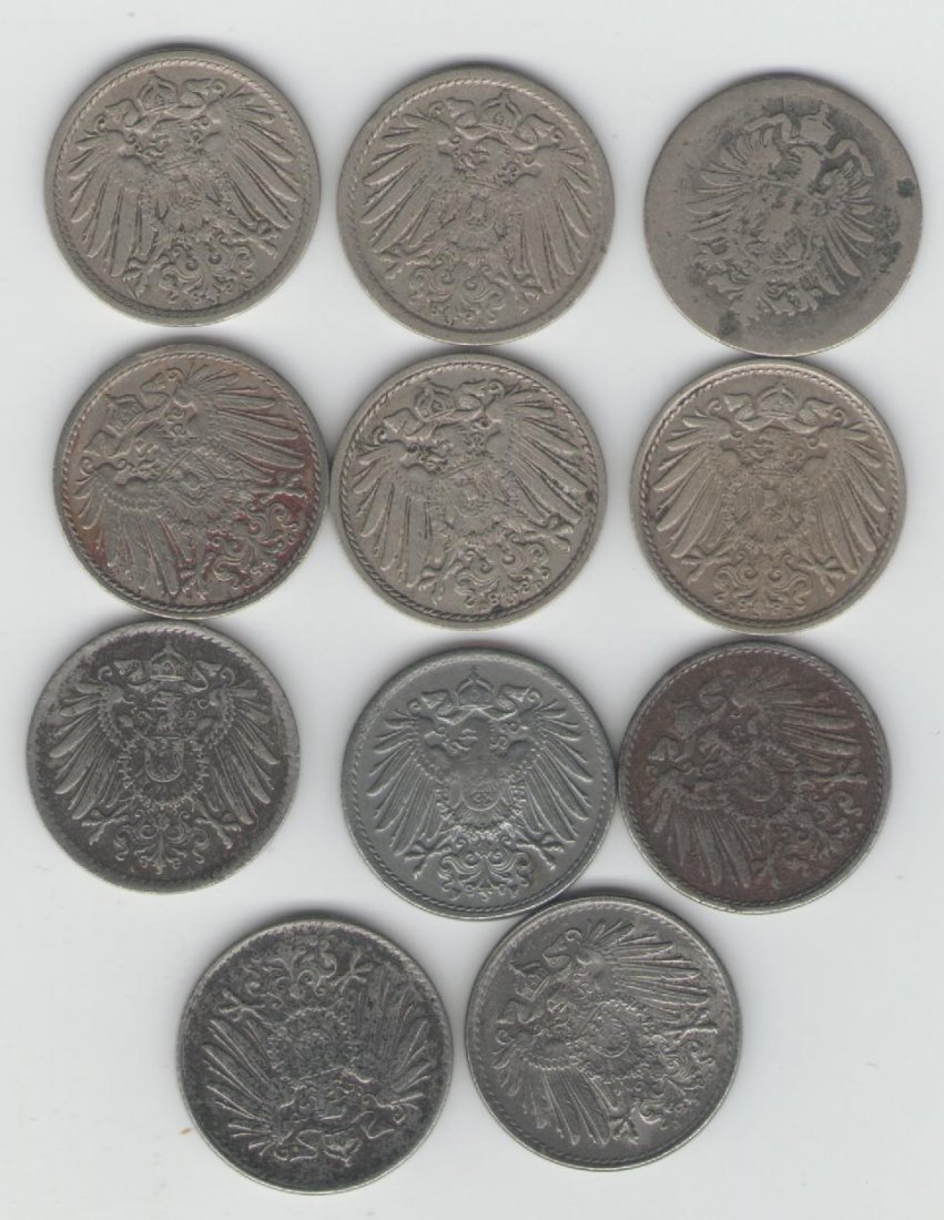  Lot 5 Pfennig Deutsches Reich(k106)   