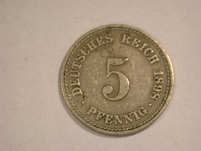 12055 KR 5 Pfennig 1898 A in sehr schön