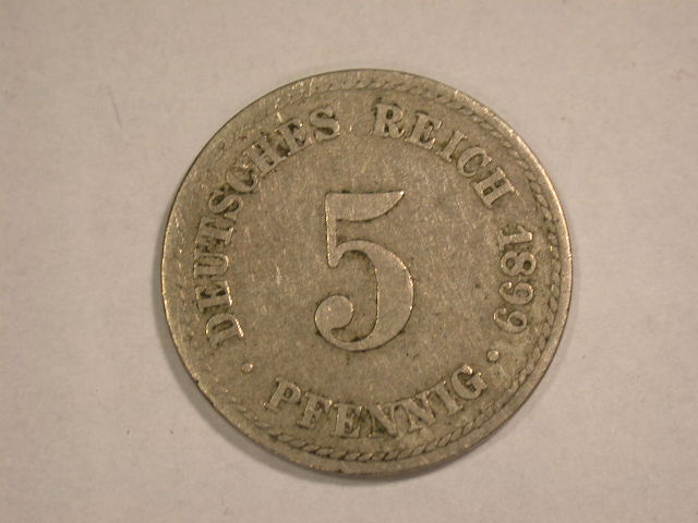  12055  KR  5 Pfennig  1899 A in sehr schön   