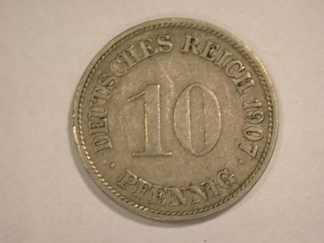  12055  KR  10 Pfennig  1907 G in ss/ss+   