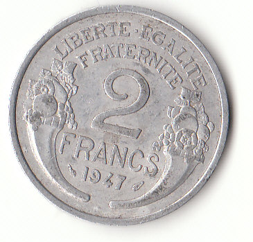  2 Francs Frankreich 1947 (G188)   
