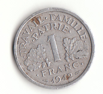  1 Francs Frankreich 1942 (G189)   