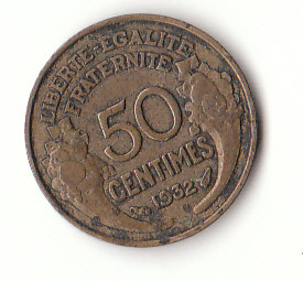  50 Centimes Frankreich 1932 (G191)   