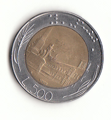  500 Lire Italien 1988  (F584)   