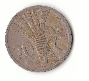 20 Heller Tschechoslowakei 1926 (F980)