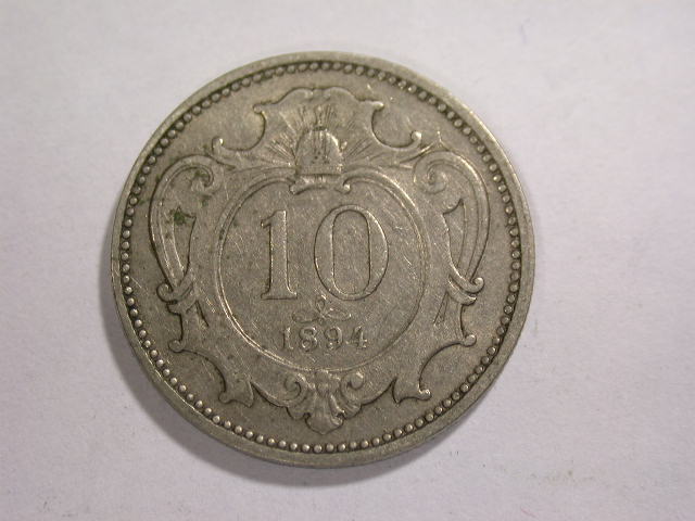 12056 Österreich 10 Heller 1894 in ss+
