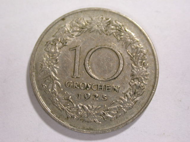 12056 Österreich 10 Groschen 1925 in ss