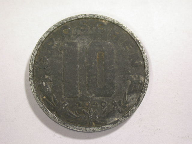 12056 Österreich 10 Groschen 1949 in ss