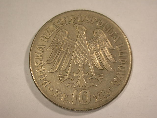  12057 Polen  10 Zloty  1964 erhöhte Schrift vz/vz-st   