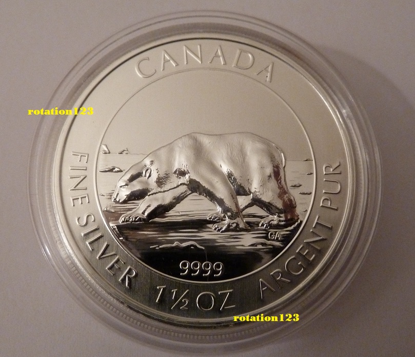  Canada 8 $ Wildlife 2012 <i>Polarbär</i> 1,5 Oz 999,9 Silber   