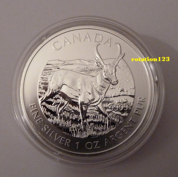  Canada 5 $ Wildlife 2013 <i>Antilope</i> 1 Oz 999,9 Silber   