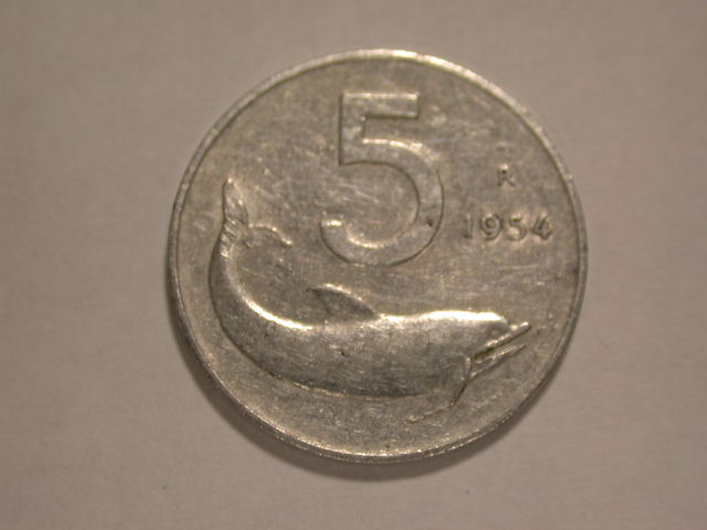  12058 Italien  5 Lire  1954 in sehr schön   