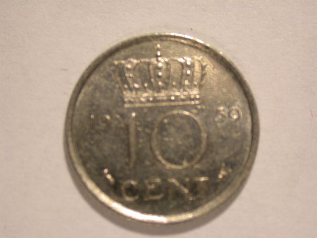 12058 Niederlande 10 Cent 1959 in gering/sehr schön