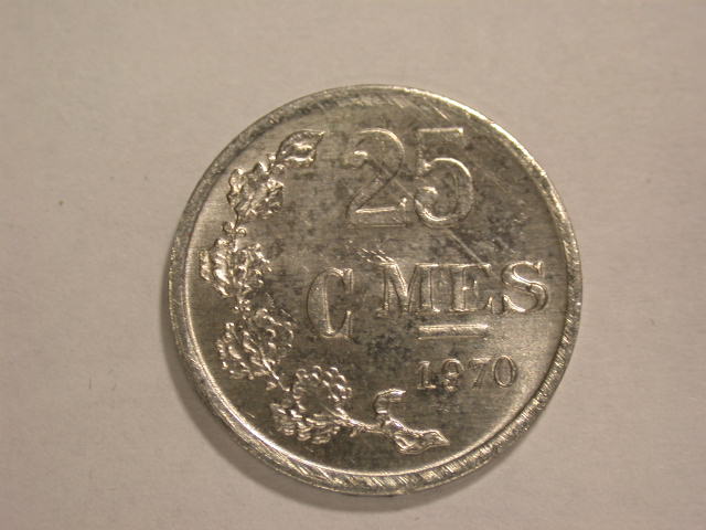  12058 Luxemburg  25 Cent  1970 in Stempelglanz   