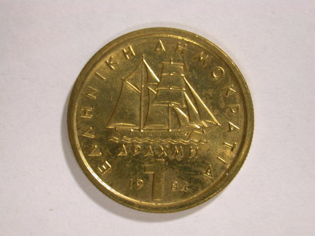 12060 Griechenland 1 Drachme von 1984 in f.vz/f.st