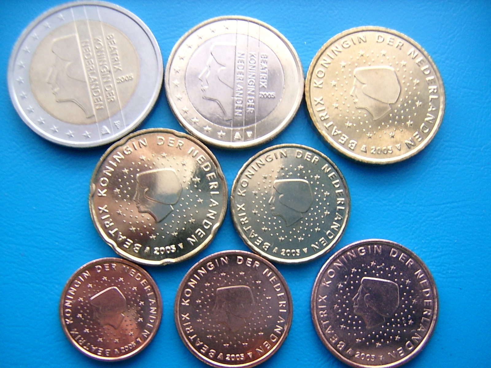 Niederlande KMS lose - 8 Münzen 1 cent - 2 EURO 2005 bankfrisch