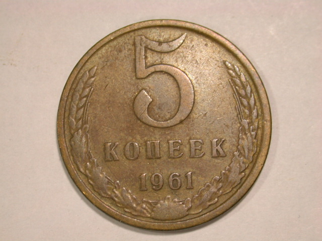  13001  UDSSR/Russland  5 Kopeken von 1961  in sehr schön +   