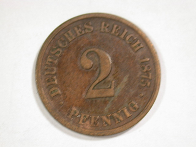  13002 Kaiserreich 2 Pfennig  1875 B in s-ss   