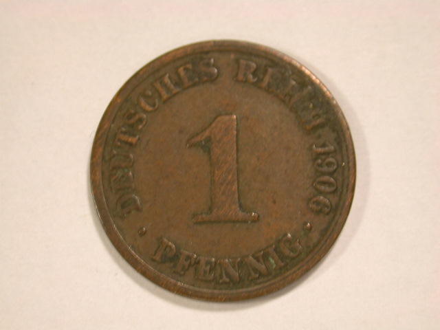  13002 Kaiserreich  1 Pfennig  1906 A in ss+   