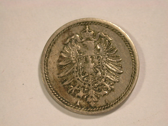  13002 Kaiserreich 5 Pfennig  1875 A in ss-vz !   