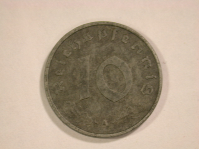  13002 3. Reich  10 Pfennig  1943 A in vz-st   