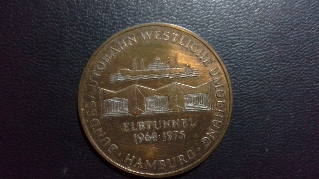  Medaille auf den Bau des Hamburger Elbtunnels(k114)   