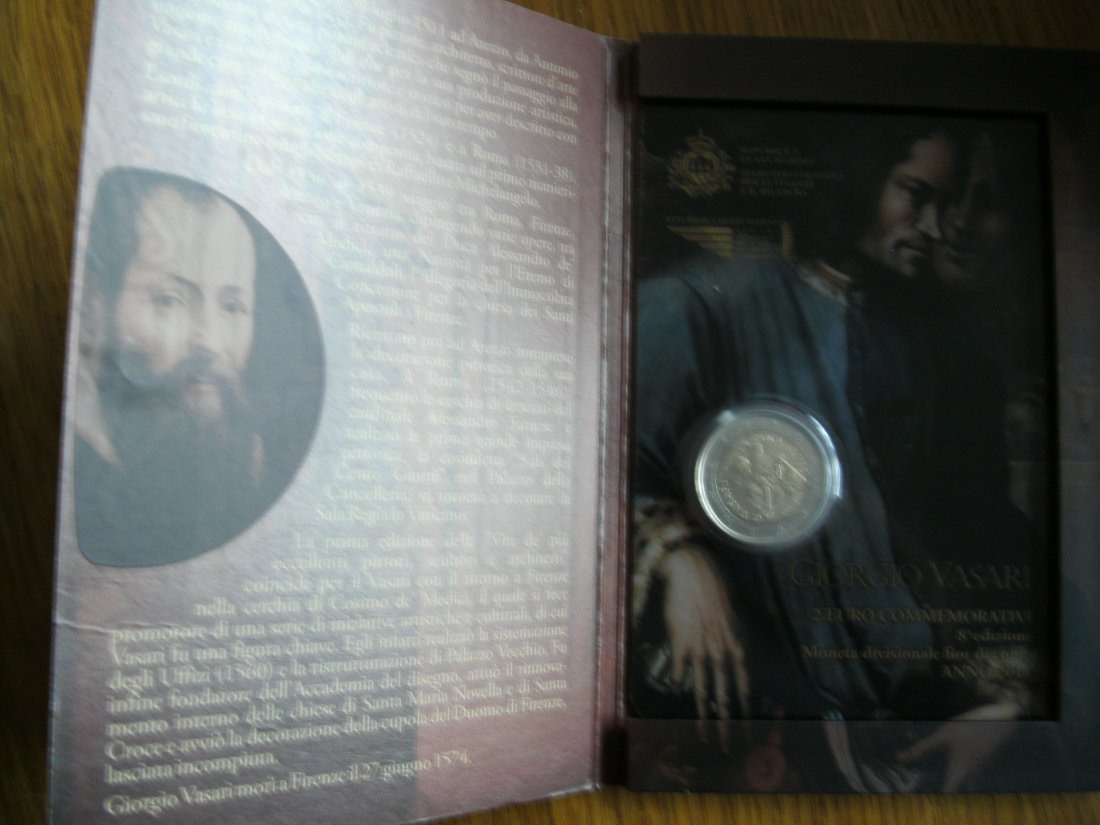  2 Euro San Marino 2011 Giorgio Vasari im Original Folder   