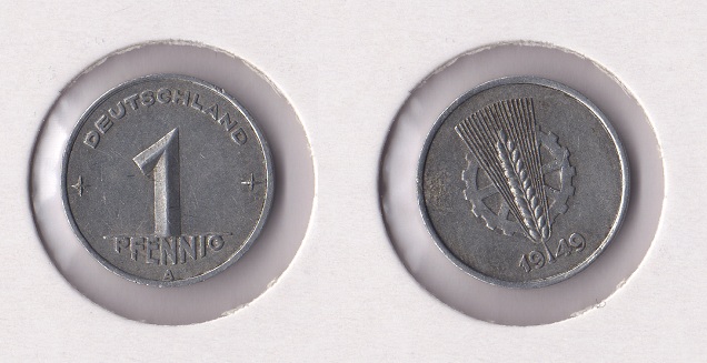  DDR 1 Pfennig 1949 -A- Jaeger 1501.   