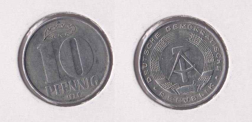  DDR 10 Pfennig 1979 -A- Jaeger 1510.   