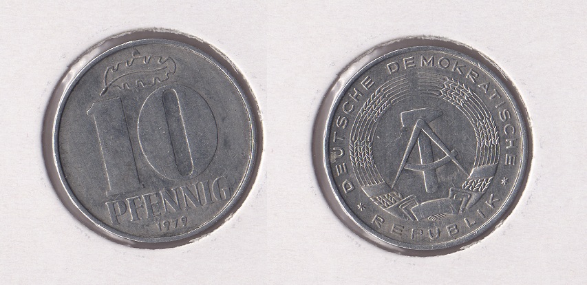  DDR 10 Pfennig 1979 -A- Jaeger 1510.   