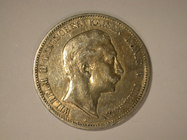  13102 KR Silber  Preussen  5 Mark  1898  in ss/ss+   