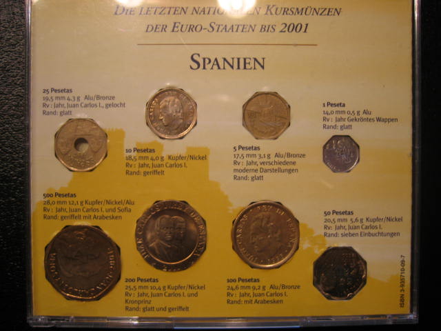  Spanien KMS Die letzten nationalen Kursmünzen   