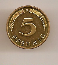  30 versch. 5 Pfennigmünzen 1949-1996   