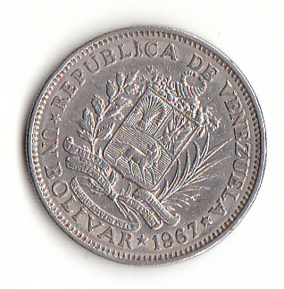  1 Bolivar Venezuela 1967 (G 294)   