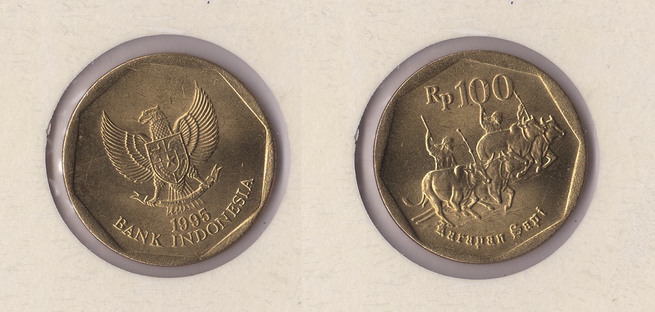  Indonesien 100 Rupiah 1995 <i>Rinderrennen</i>   