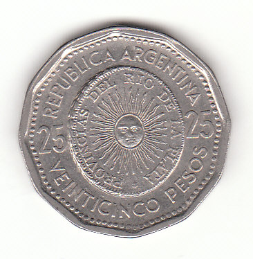  25 Pesos Argentinien 1967 (G374)   