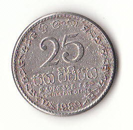  25 Cent Sri Lanka /Ceylon 1989  (G401)   